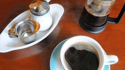 French Press coffee service at Legume Bistro in Regent Square.