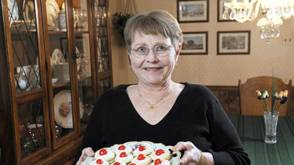 Holiday cookie contest winner Nancy Conley at home in West Mifflin with her Scottish Empire Biscuits.