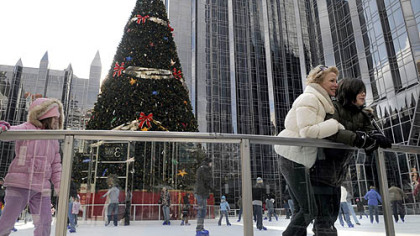 Ice skating at the Rink at PPG Place.