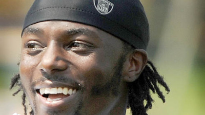 Steelers receiver Santonio Holmes seen here the second day of Training Camp at St Vincent College.