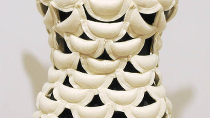 "Putting on the Pounds" is David Watts' felt and fiberfill mini-dress.