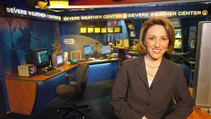 WPXI meteorologist Krista Villarreal in the weather center at Channel 11.