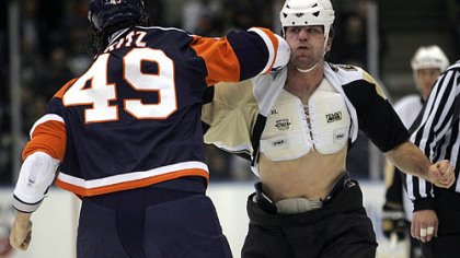 Eric Godard's interesting diet didn't do him much good Wednesday against the Islanders' Mitch Fritz.