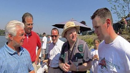 Bob O'Connor with Carl Kurlander and Luke Ravenstahl at the Bassmaster Classic in 2005.