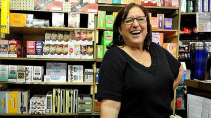 Judy Falcon, manager at the Fort Pitt Candy Company in the Strip.